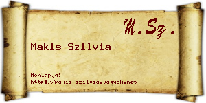 Makis Szilvia névjegykártya